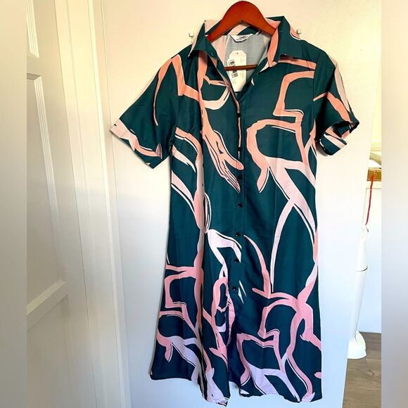 Beautiful geometric summer dress size M - Picture 1 of 6